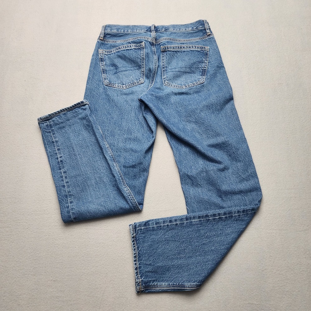 American Eagle 90s Straight Jeans Womens 0 Regular Blue Denim High Rise 27x29.5 - Picture 2 of 8